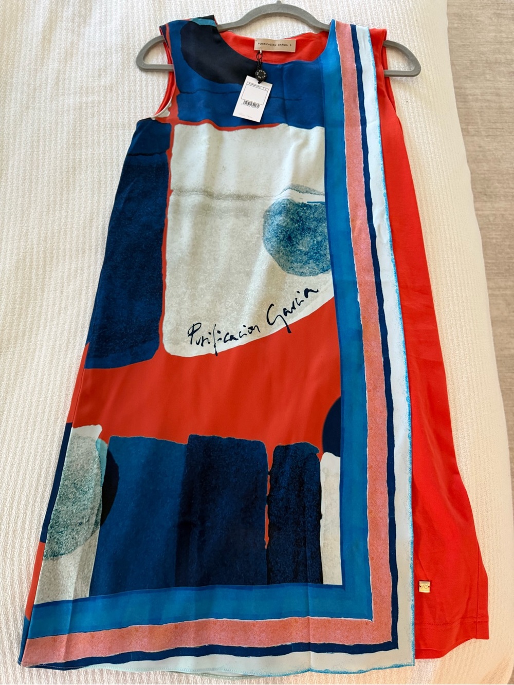Purificación García Red & Blue Abstract Print Mini Dress Size S